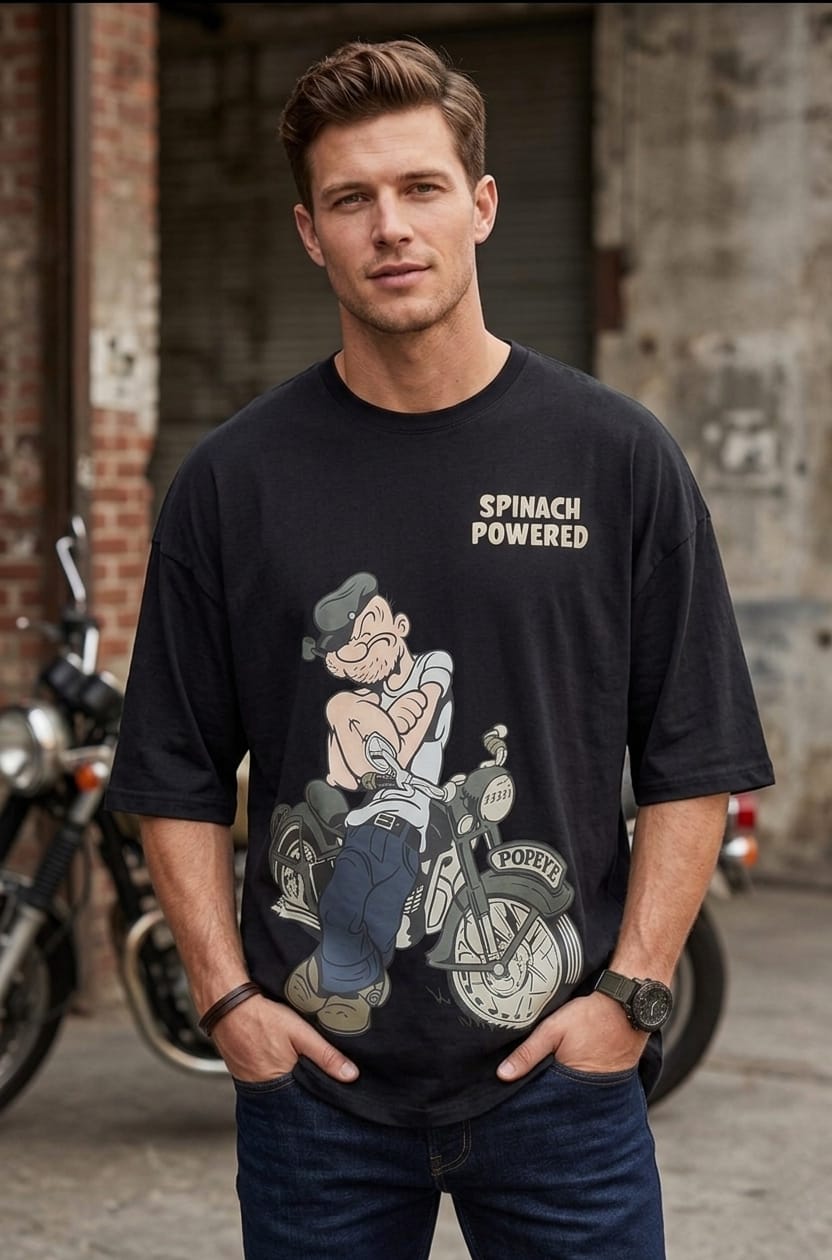 Popeye “Spinach Powered” Oversized T-Shirt